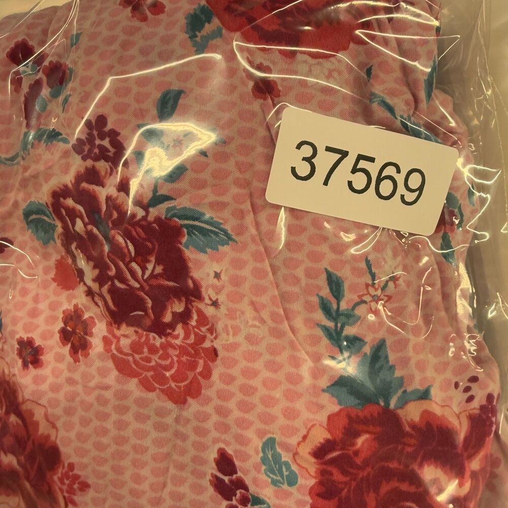 Cyberjammies Sleepshirt Women 10 Pink Floral Button Up Collared Short Sleeve - Picture 7 of 7